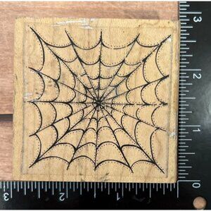 2005 Rubber Tree Stamps Spider Web Wood mounted Rubber Stamp  #41-49